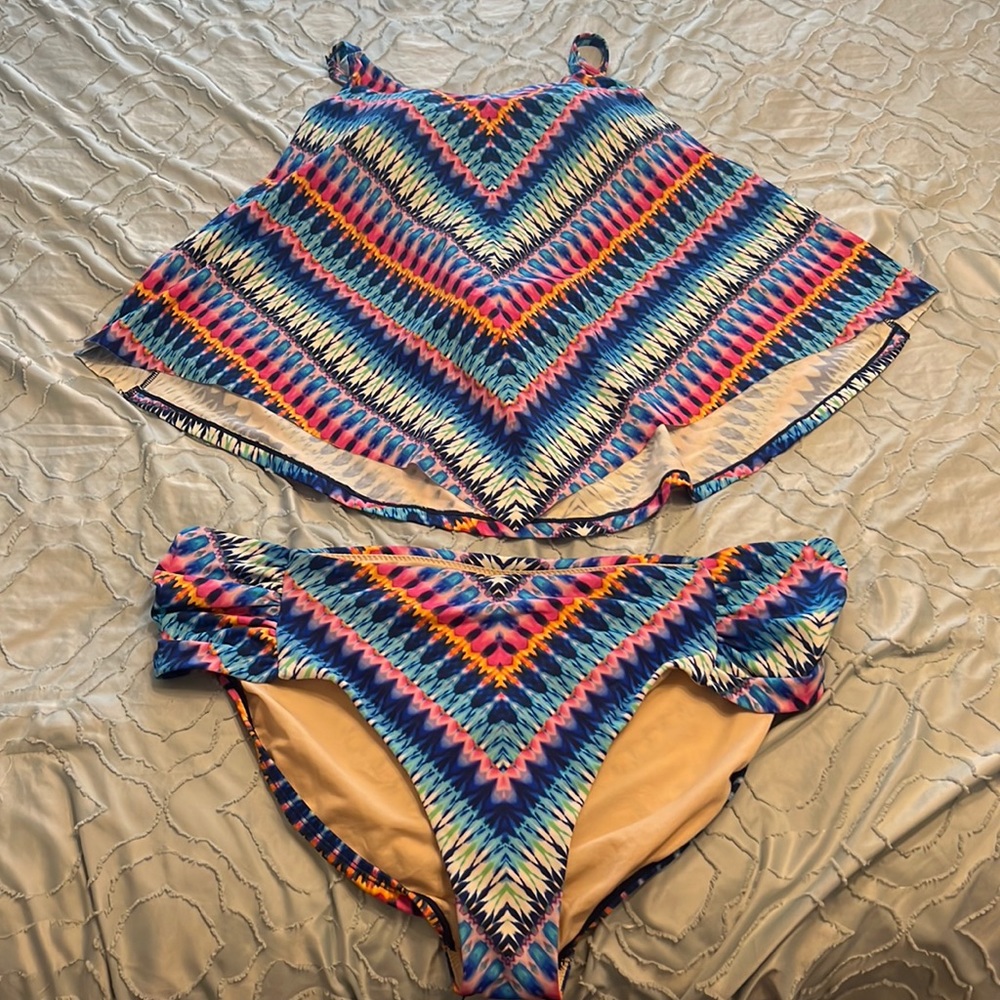 Swimsuits for all tye dye handkerchief tankini size 18/20